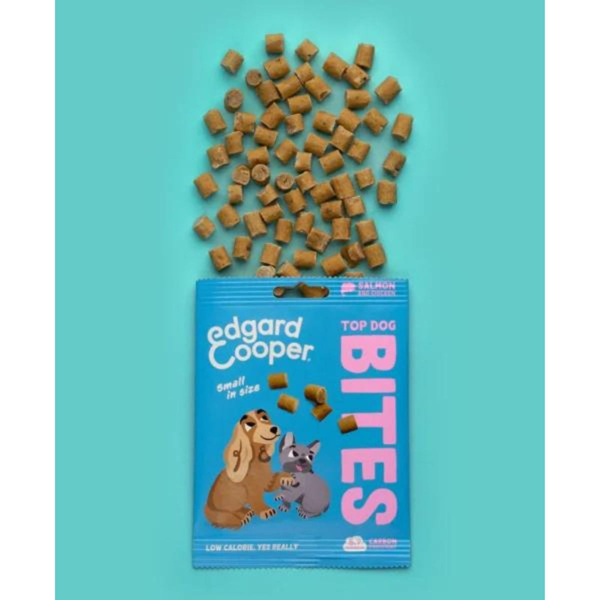 Edgard&amp;Cooper Bites Bocconcini Piccoli di Salmone e Pollo Premi Addestramento per Cani 50g