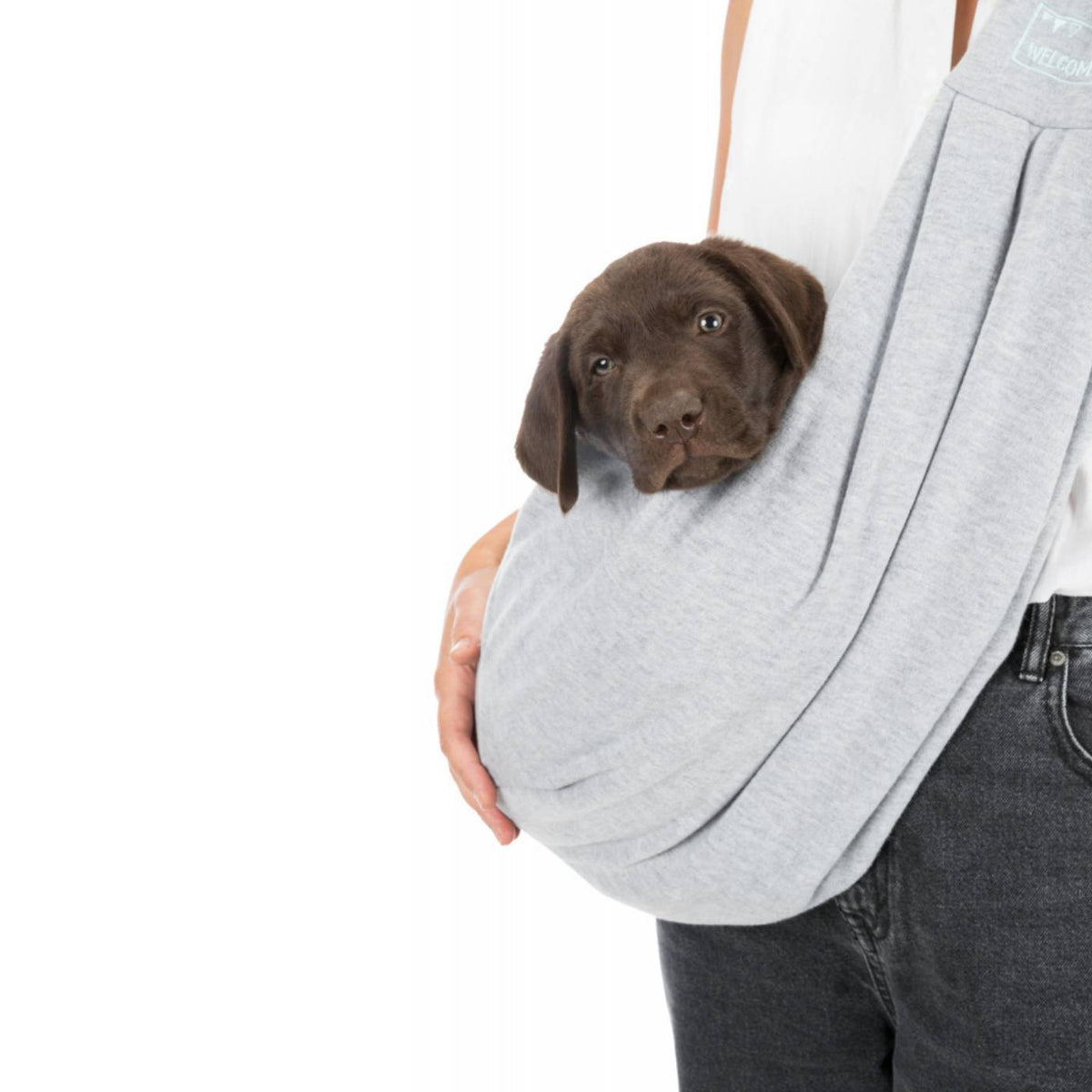 Trixie Borsa frontale Soft Junior Grigio/Menta per Cuccioli e Cani Max 5 Kg di Peso
