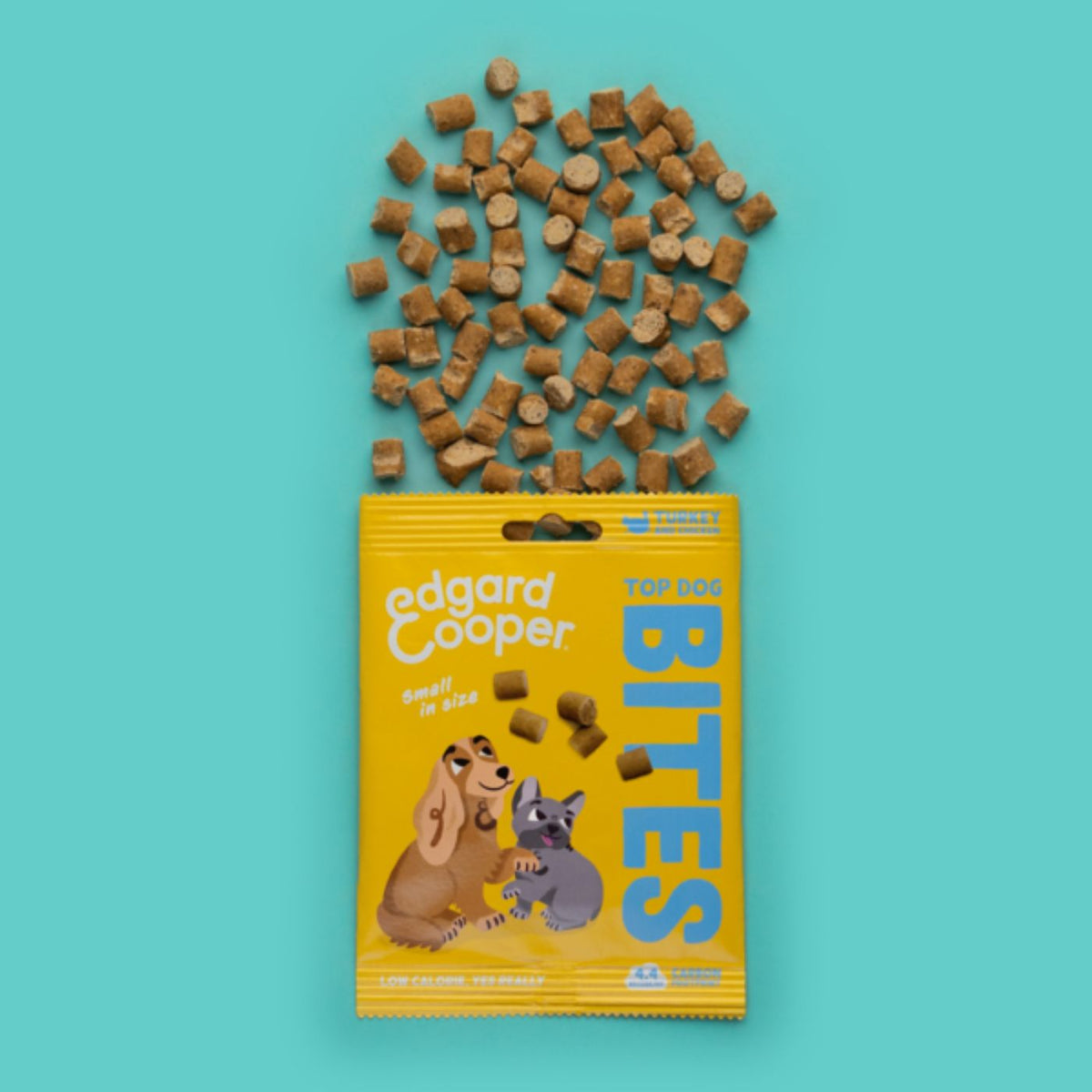 Edgard&amp;Cooper Bites Bocconcini Piccoli di Tacchino e Pollo Premi Addestramento per Cani 50 g