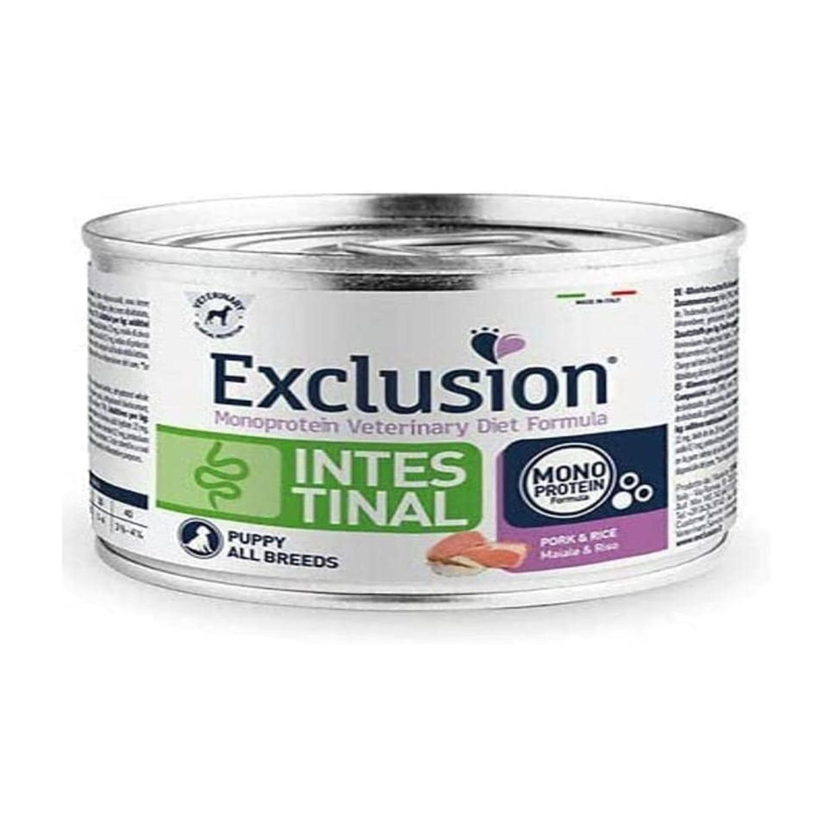 Exclusion Diet Intestinal Puppy All Breeds Maiale e Riso Alimento Umido Monoproteico per Cuccioli