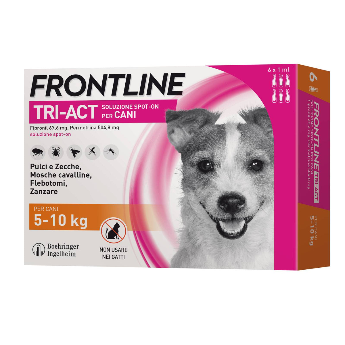 Frontline Tri-Act Spot-On Antiparassitario per Cani 6 Pipette