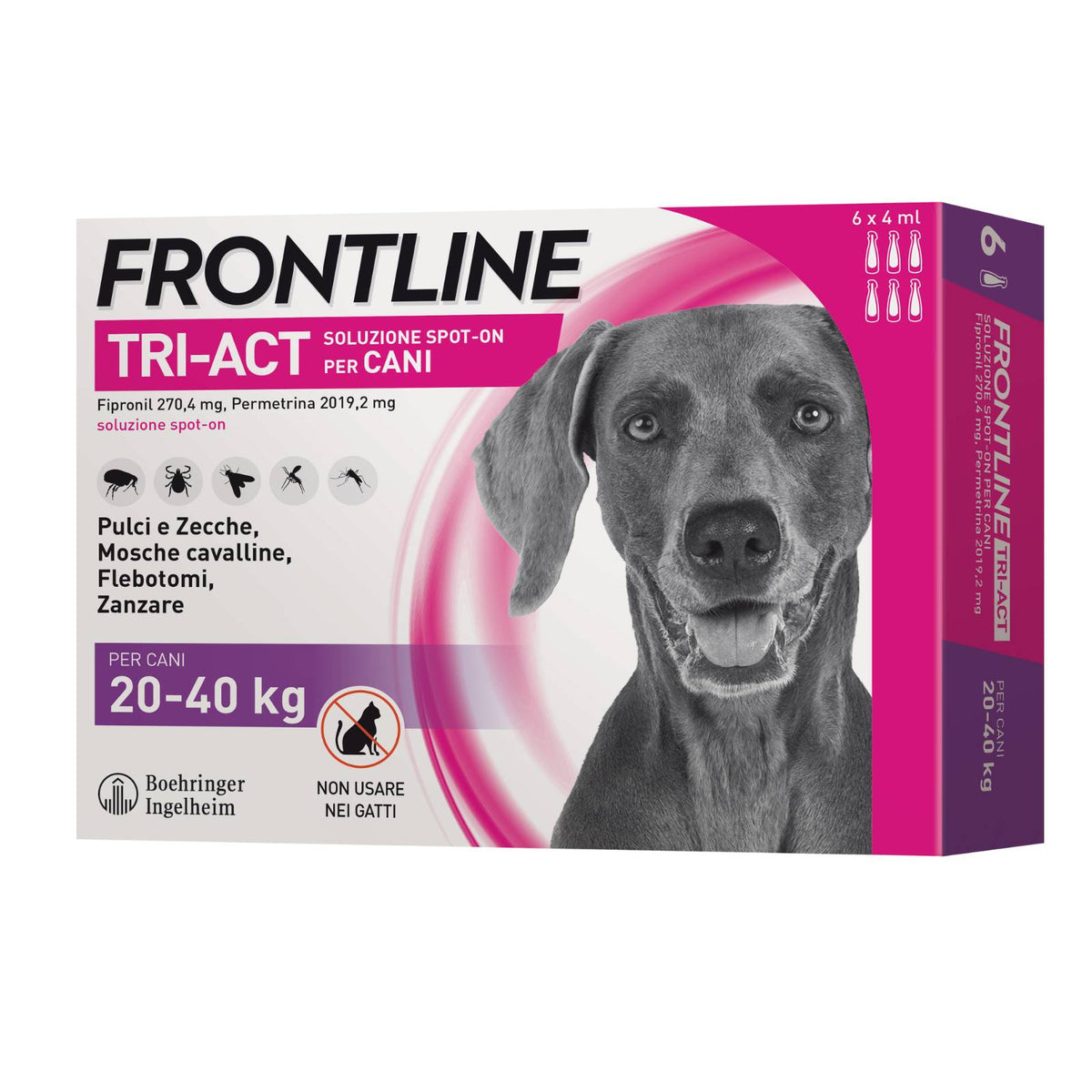 Frontline Tri-Act Spot-On Antiparassitario per Cani 6 Pipette