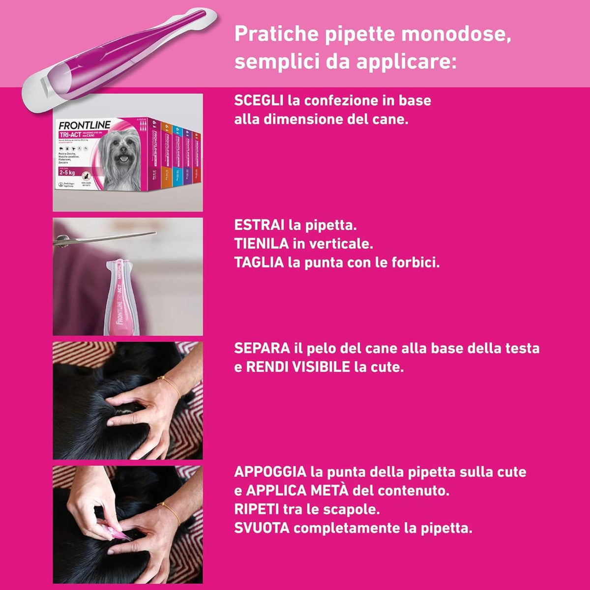 Frontline Tri-Act Spot-On Antiparassitario per Cani 6 Pipette