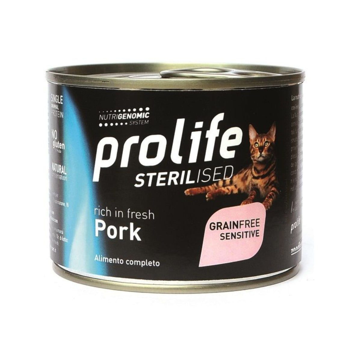 Prolife Cat Sterilized Grain Free Sensitive Adult Maiale e Patate Umido per Gatti Lattina da 200 g