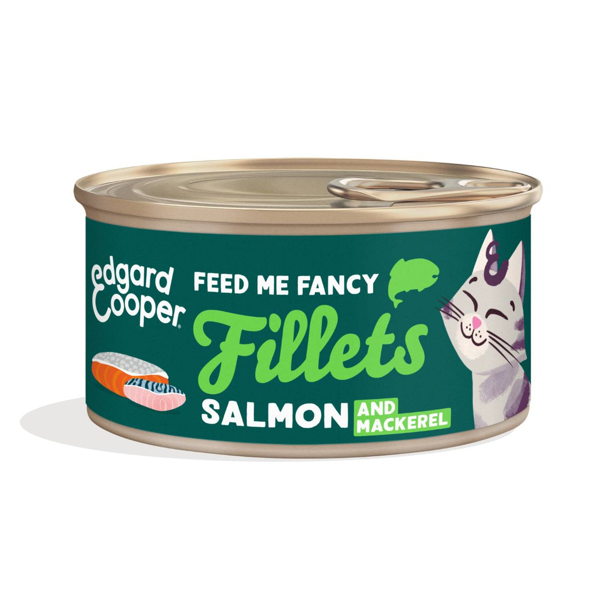 Edgard &amp; Cooper Sfilaccetti per Gatti Adulti Salmone con Sgombro in Brodo di Pesce 70 g