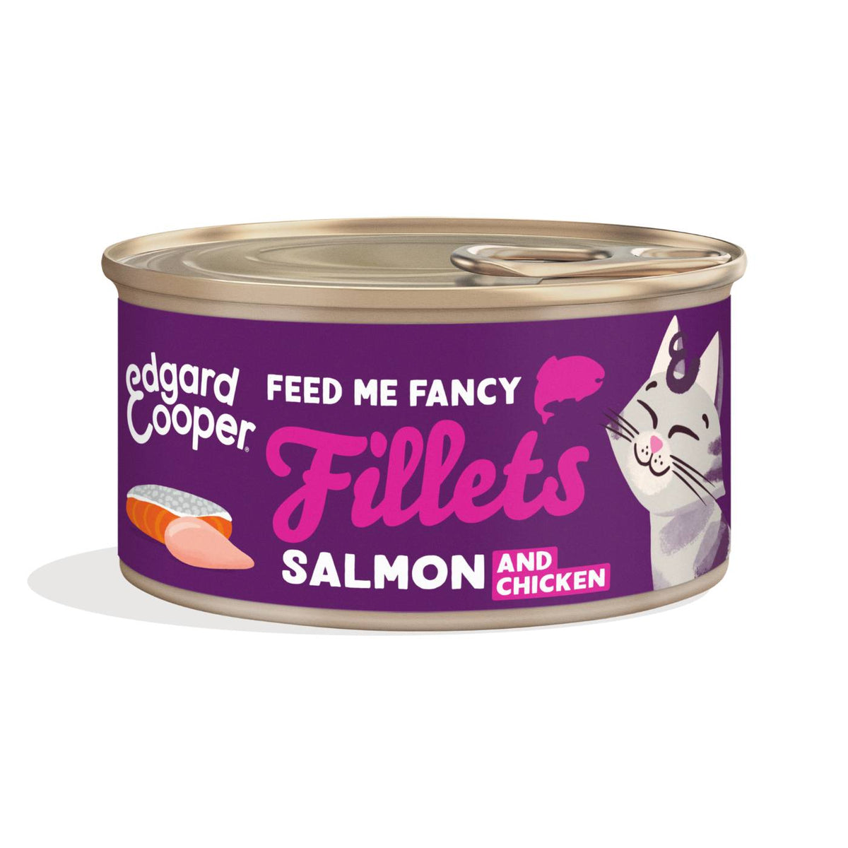 Edgard &amp; Cooper Sfilaccetti per Gatti Adulti Salmone con Pollo in Brodo 70 g