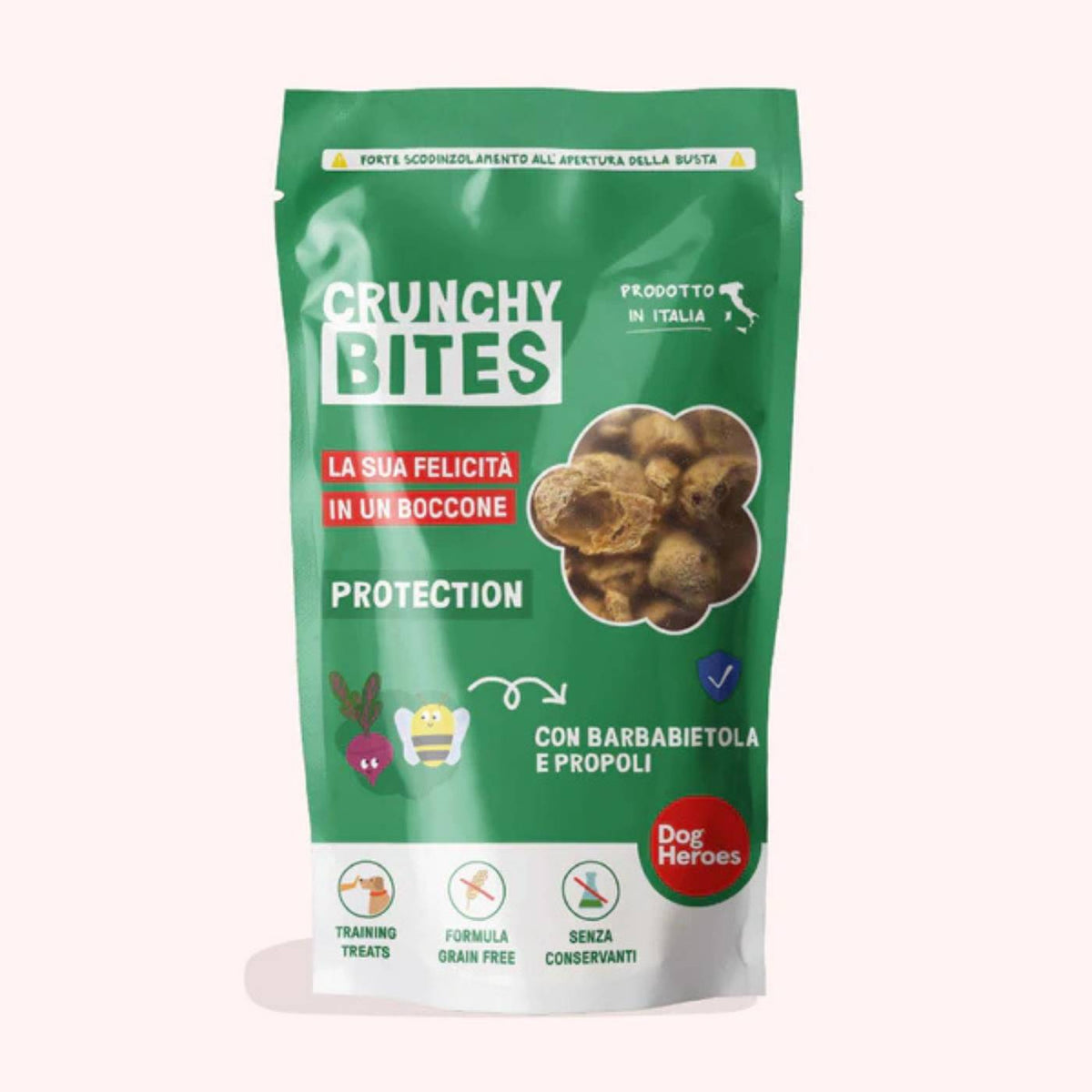 Dog Heroes Crunchy Bites Protection Snack Naturali per Cani 80 g