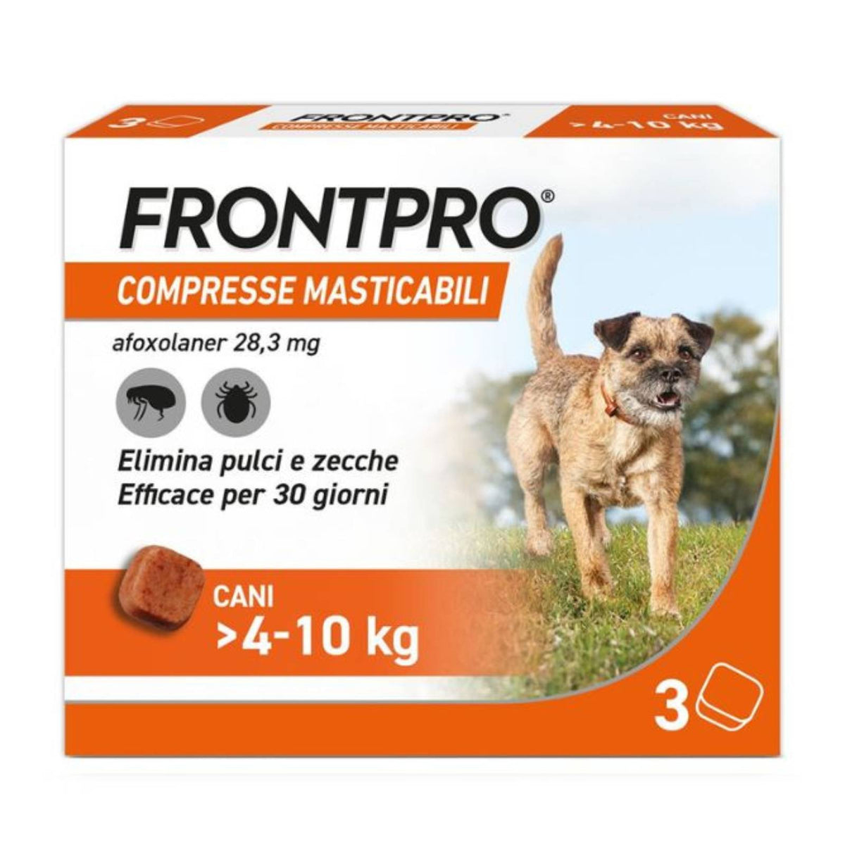 Frontline Frontpro® 3 Compresse Masticabili Antiparassitarie Pulci e Zecche per Cani
