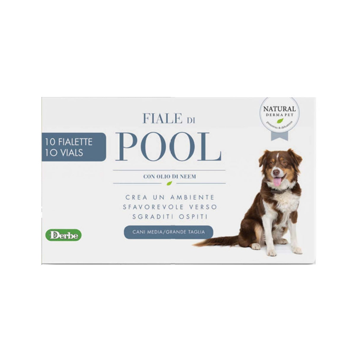 Natural Derma Pet By Derbe Fiale di Pool Antiparassitario Naturale per Cani di Media e Grande Taglia