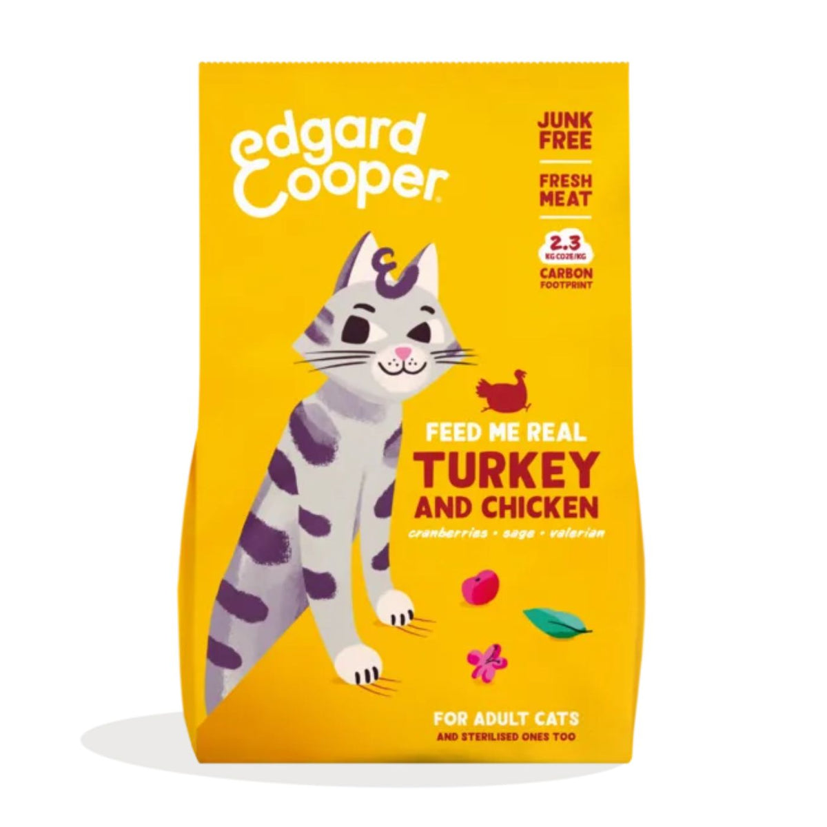 Edgard &amp; Cooper Alimento Secco Grain Free Tacchino e Pollo Freschi per Gatti Adulti