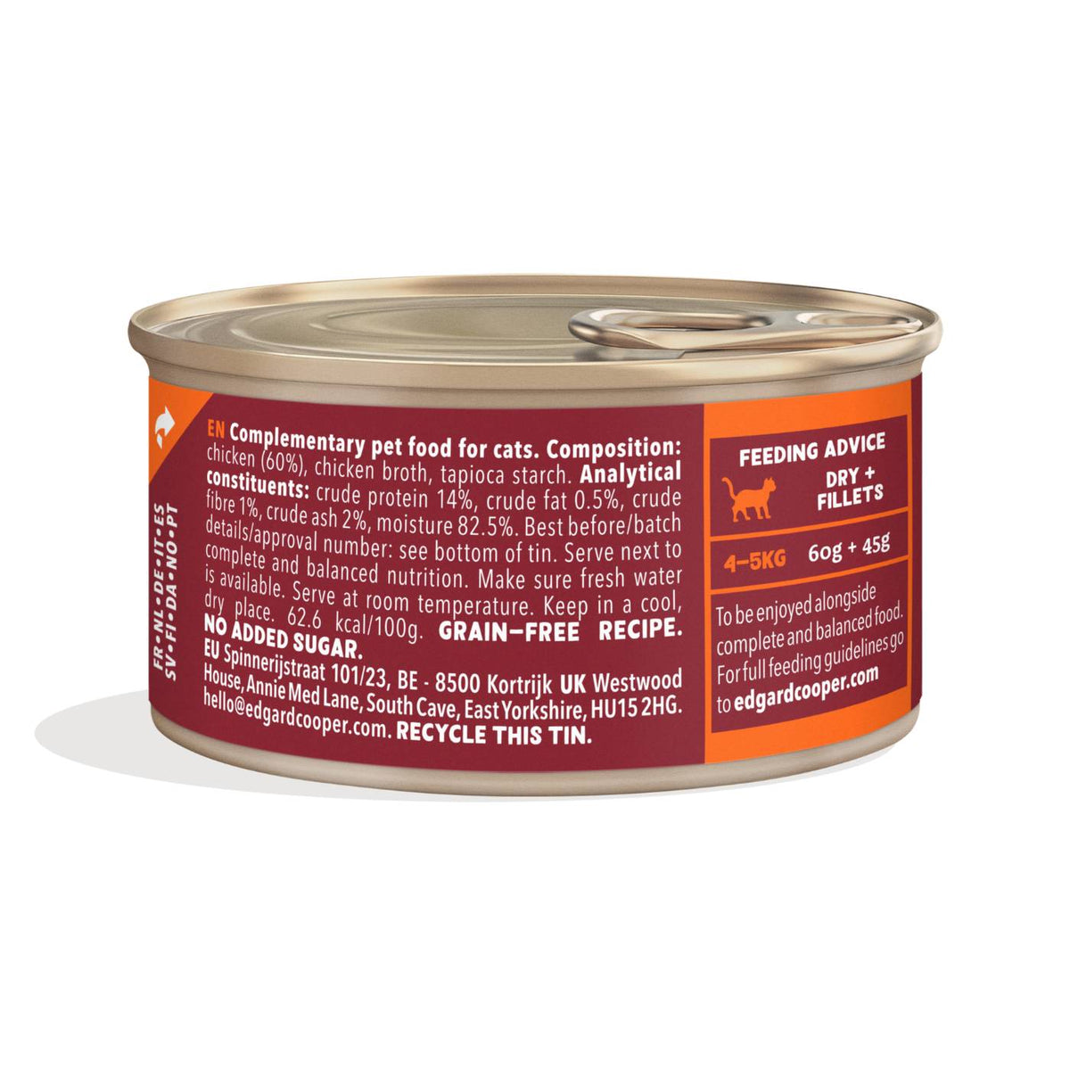 Edgard &amp; Cooper Sfilaccetti per Gatti Adulti Pollo in Brodo di Pollo 70 g
