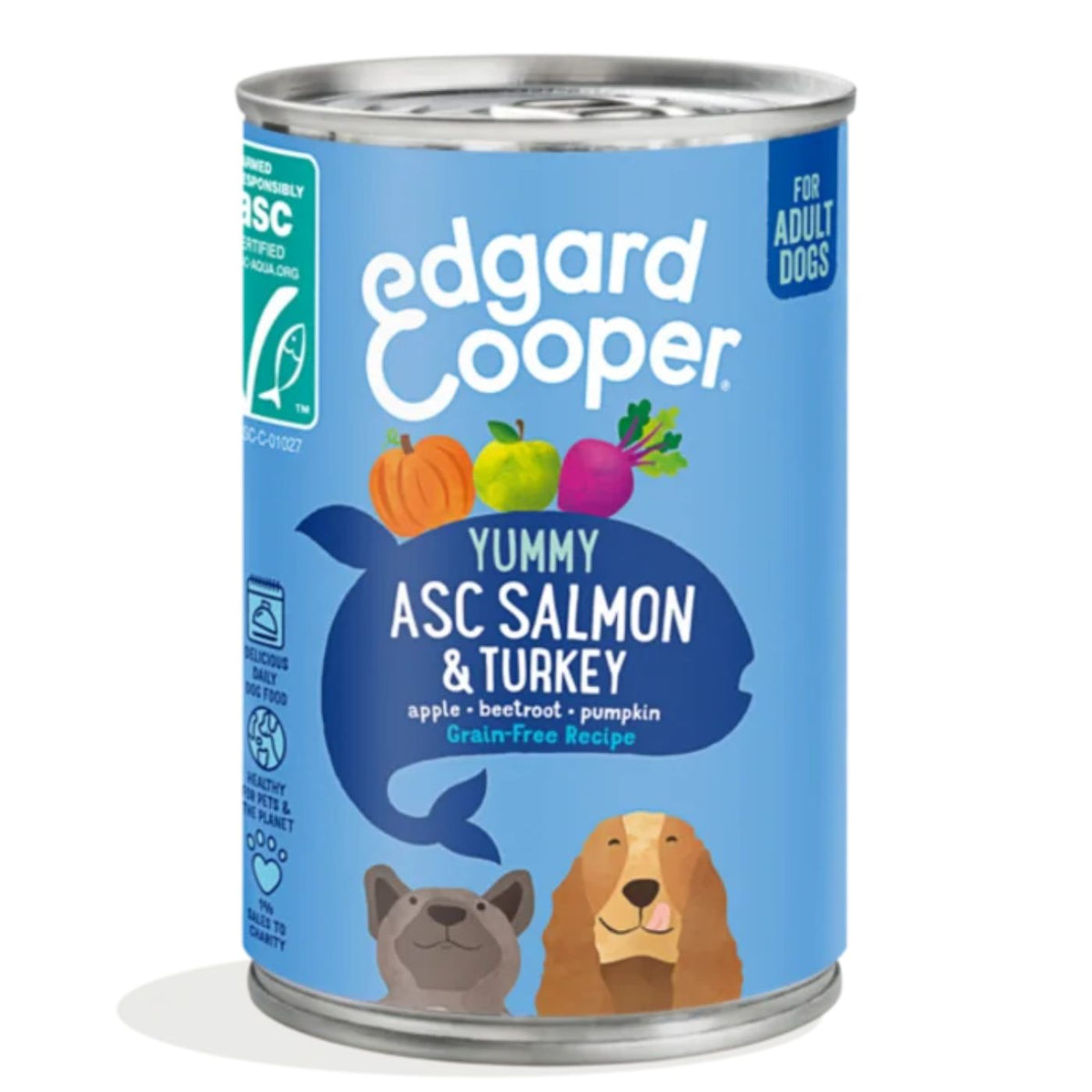 Edgard &amp; Cooper Umido per Cani Salmone e Tacchino con Barbabietola e Zucca 400 g