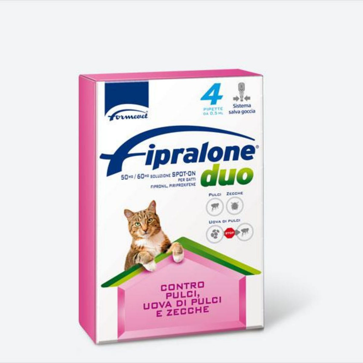 Fipralone DUO Antiparassitario Spot-On per Gatti 4 Pipette Formevet