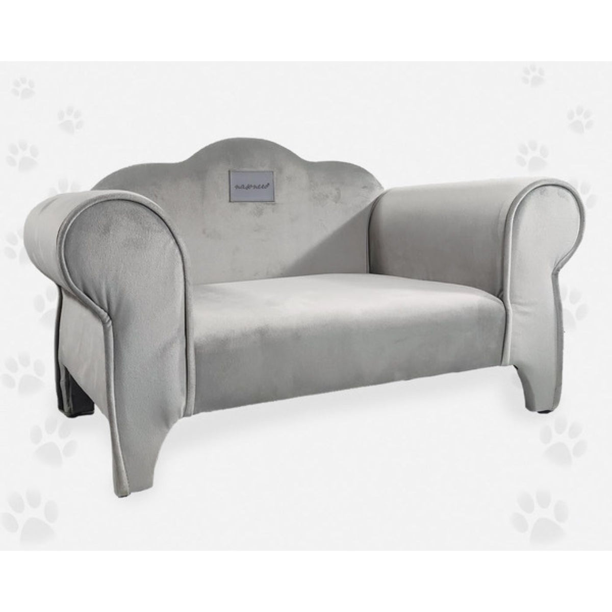 Nasonero Divanetto In Velluto per Gatti e Cani di Piccola Taglia Grigio 64 x 38 h. 38 cm