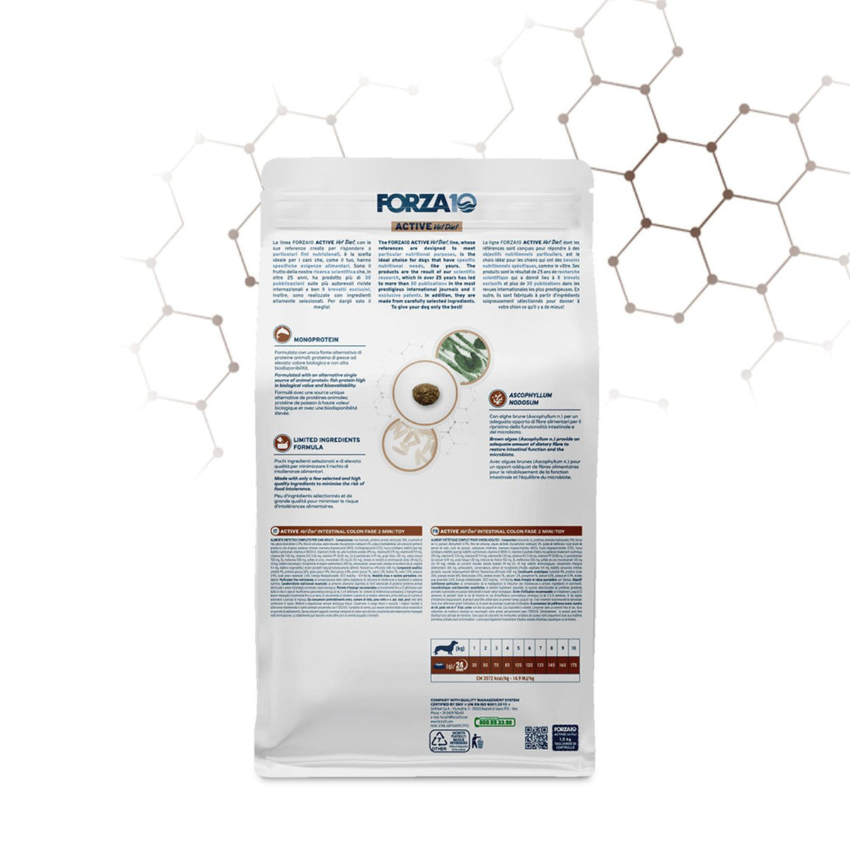 Forza 10 Intestinal Colon Fase 2 Mini e Toy Pesce per Cani Adulti 1,5 Kg