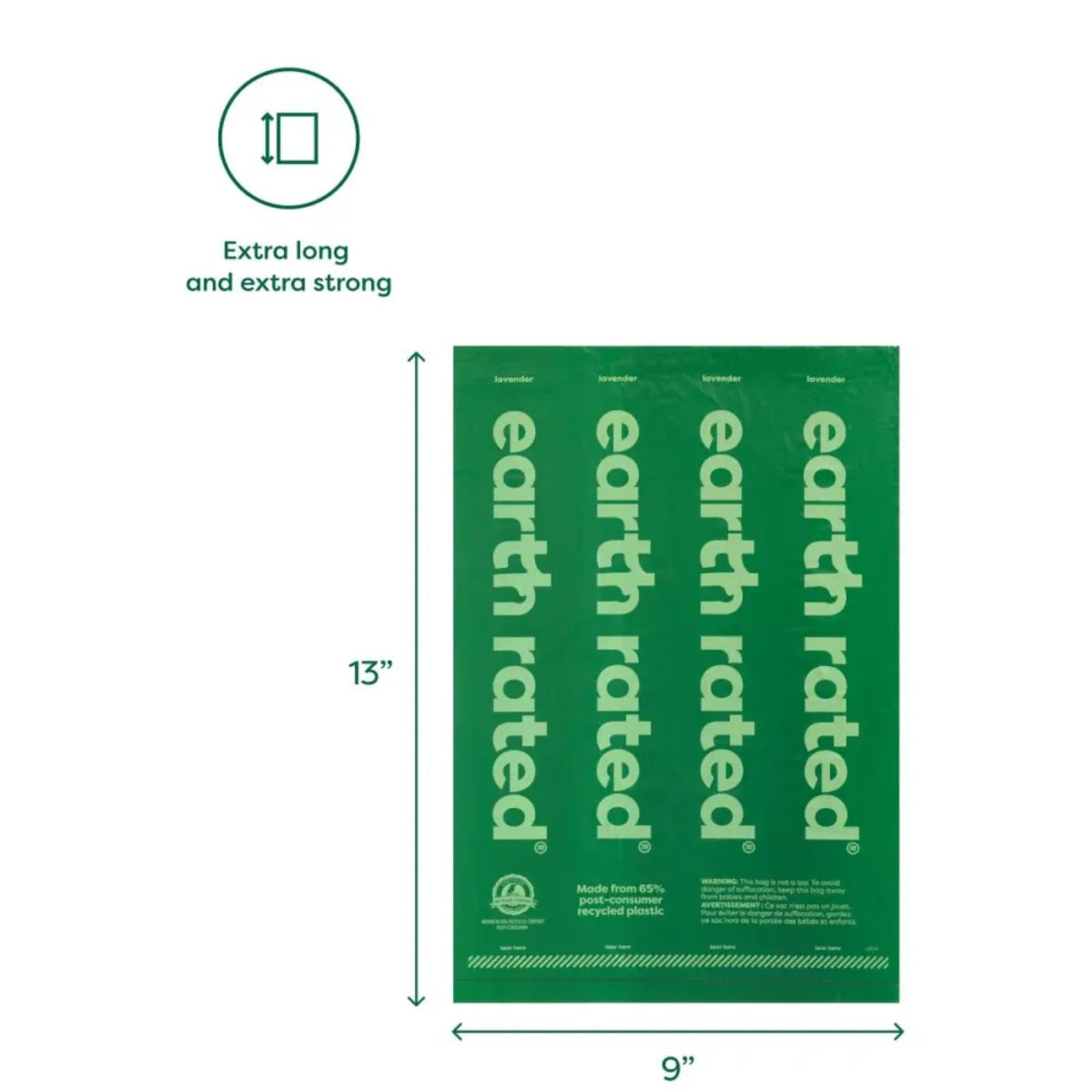 Earth Rated Dispenser Portasacchetti Igienici per Cani Include 1 Rotolo con 15 Sacchetti