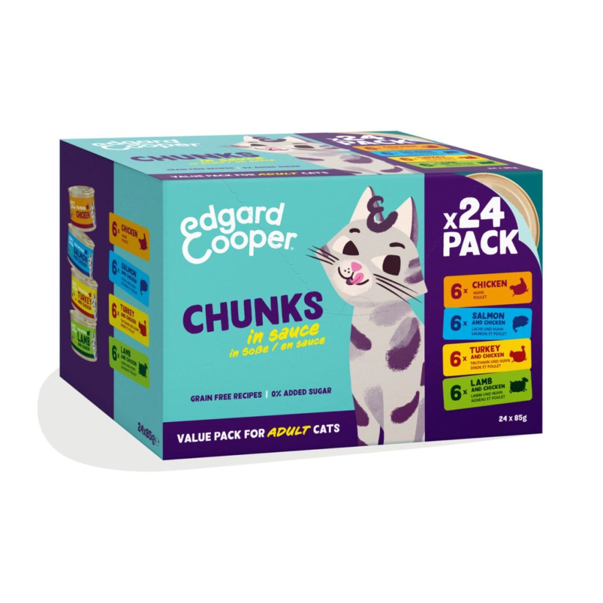 Edgard &amp; Cooper Multipack Bocconcini in Salsa per Gatti 24 x 85 g