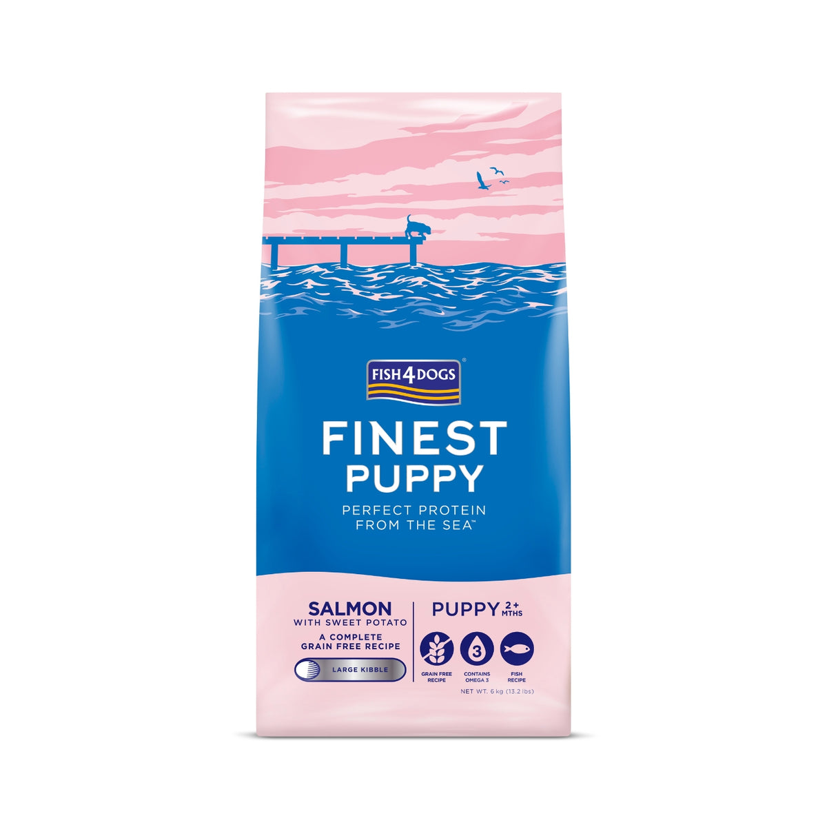 Fish4Dogs Finest Puppy LARGE Salmone con Patata Dolce per Cuccioli 6 Kg