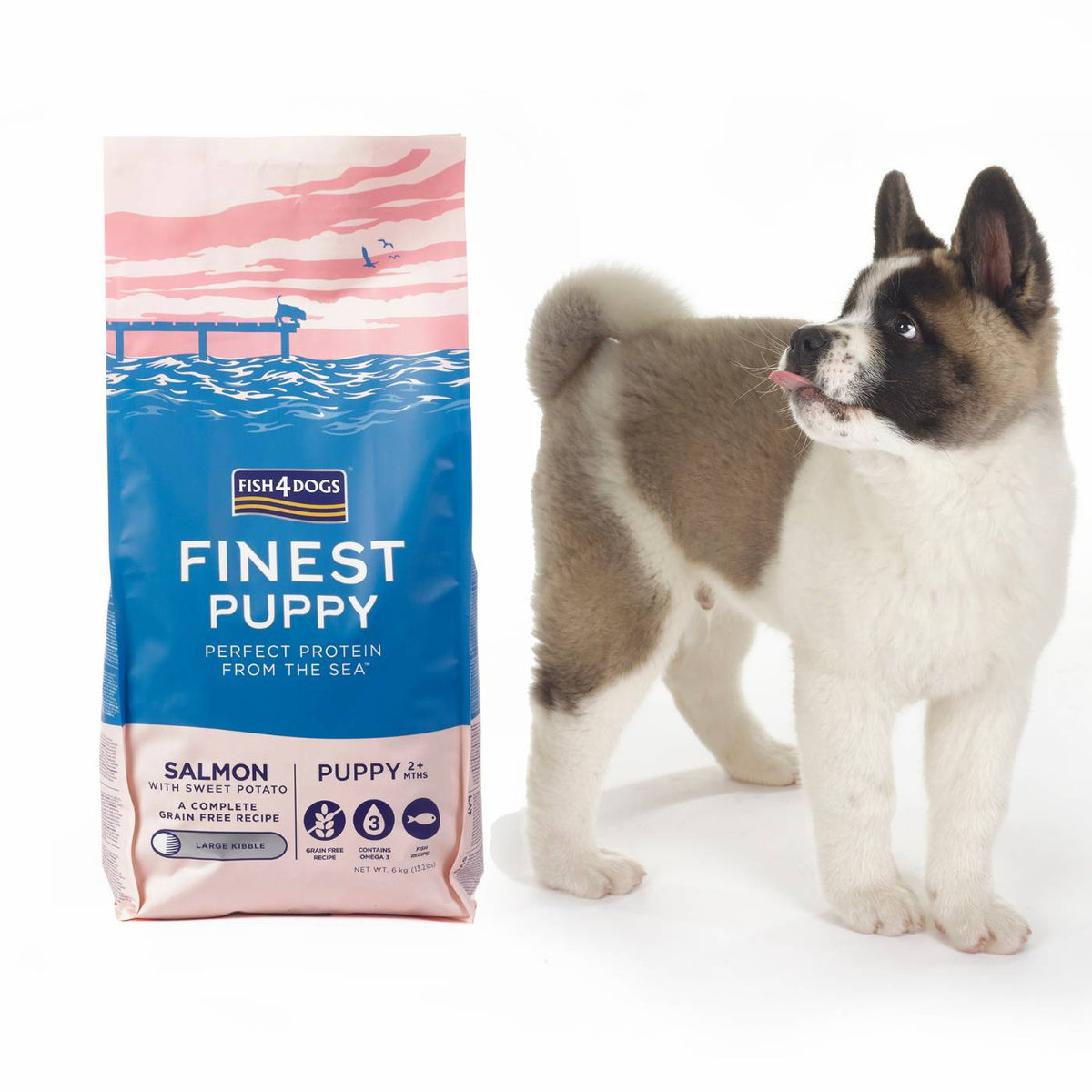 Fish4Dogs Finest Puppy LARGE Salmone con Patata Dolce per Cuccioli 6 Kg