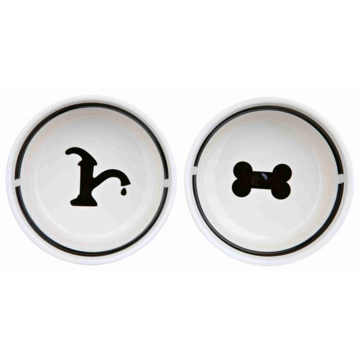 Trixie Set di Ciotole per Cani in Ceramica con Supporto