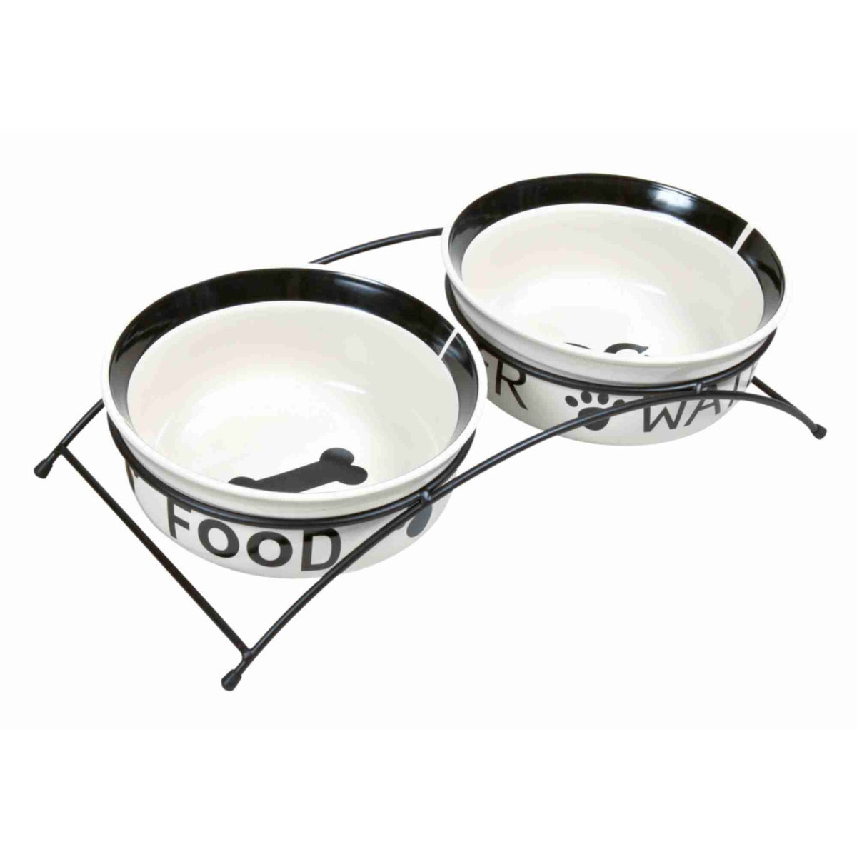 Trixie Set di Ciotole per Cani in Ceramica con Supporto