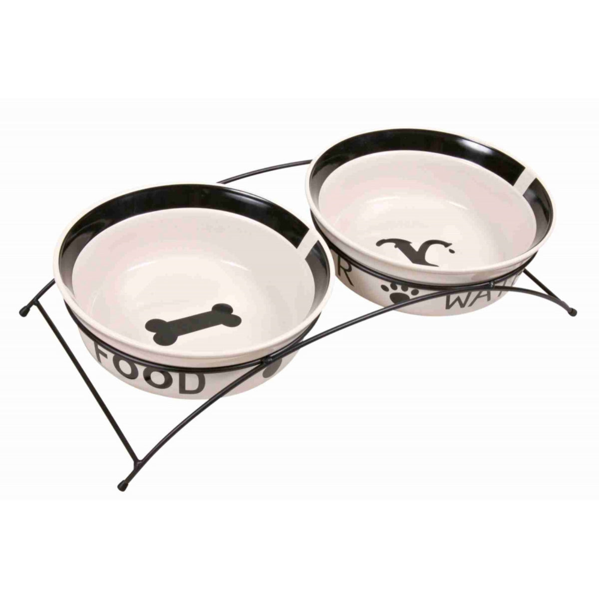 Trixie Set di Ciotole per Cani in Ceramica con Supporto