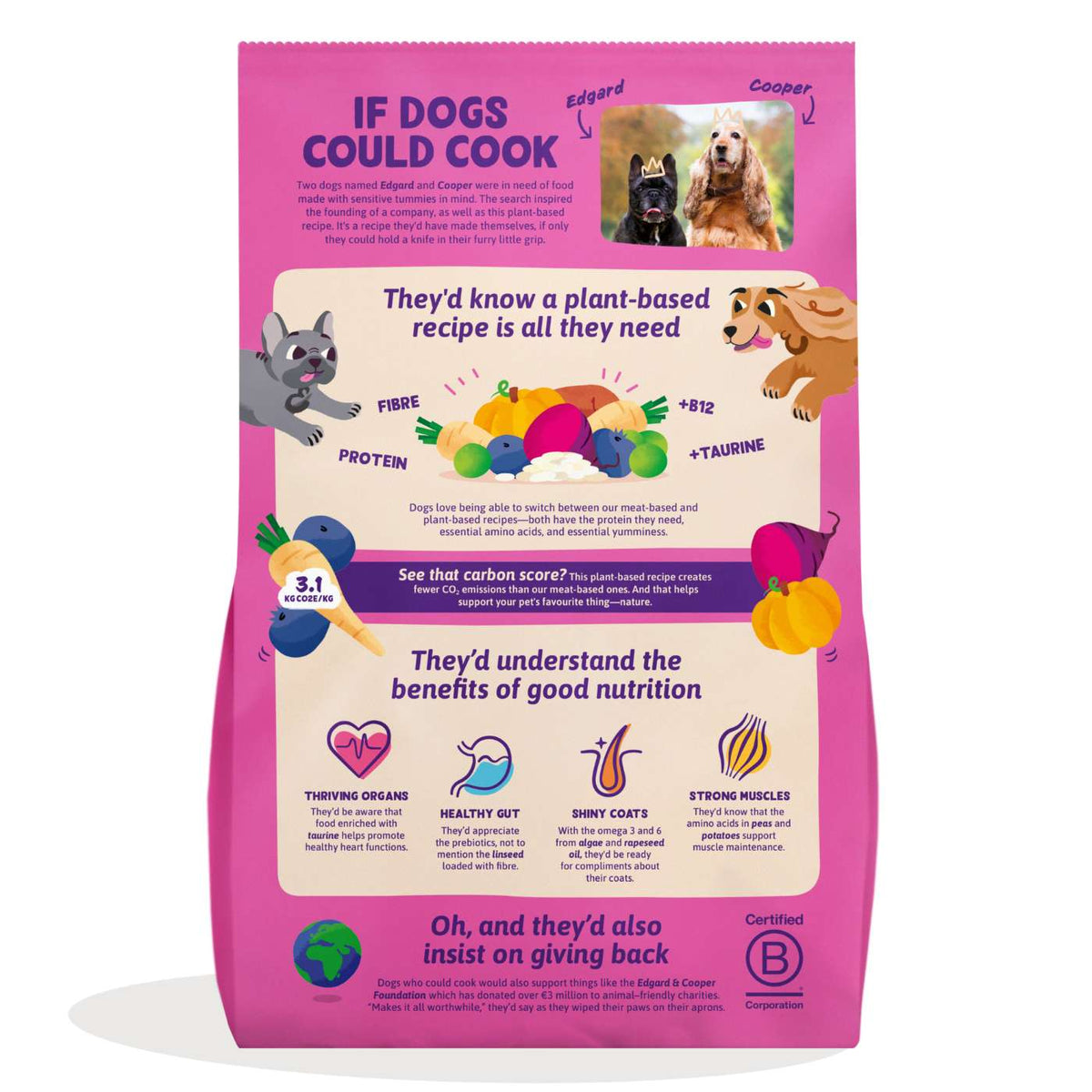 Edgard &amp; Cooper Crocchette Vegetali Barbabietola e Zucca per Cani Adulti