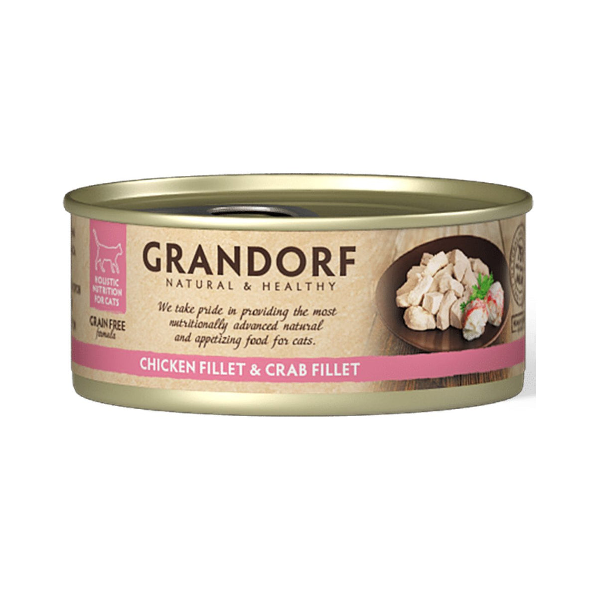 Grandorf Alimento Umido per Gatti Filetti di Pollo e Granchio 70 g