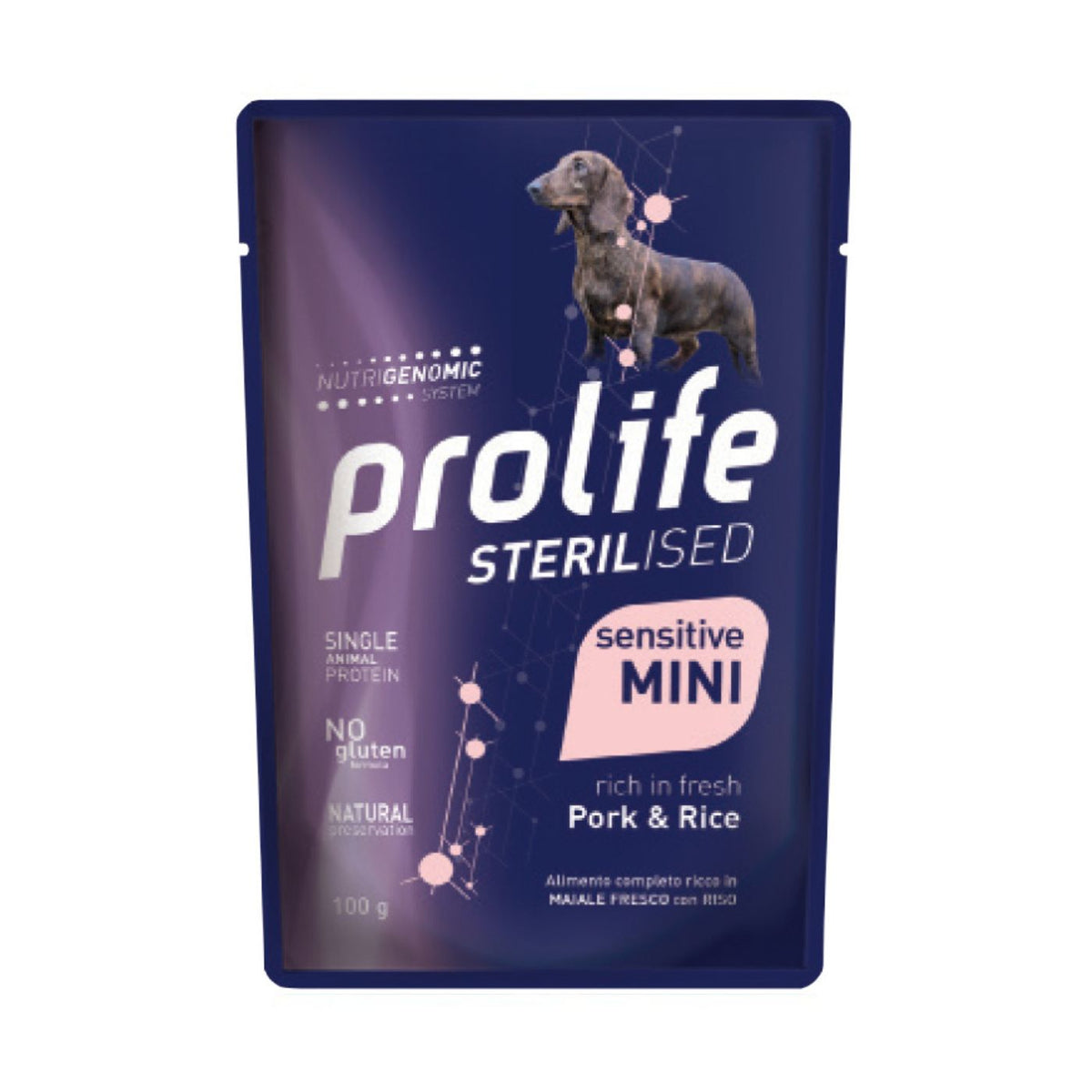 Prolife Sterilized Sensitive Maiale e Riso 100 g per Cani