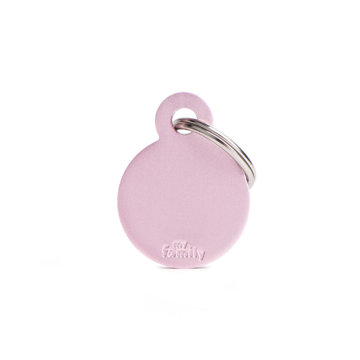 MyFamily Medaglietta per Cani e Gatti Personalizzabile Cerchio Basic Alluminio Rosa