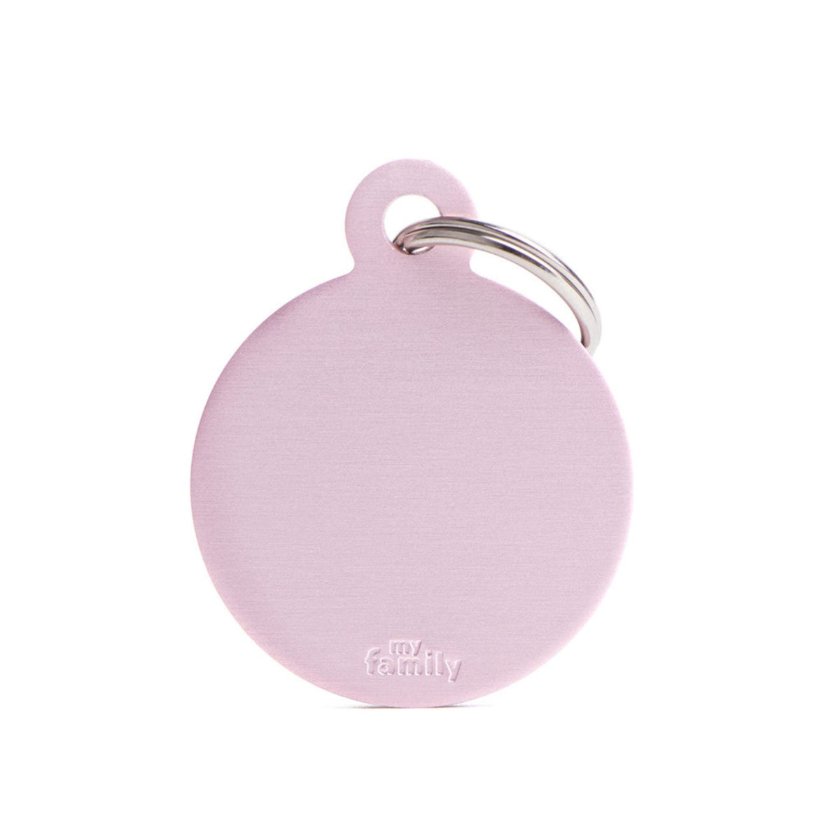 MyFamily Medaglietta per Cani e Gatti Personalizzabile Cerchio Basic Alluminio Rosa