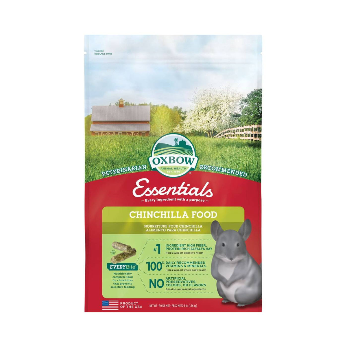 Oxbow Essential Chinchilla Food 1,36 Kg