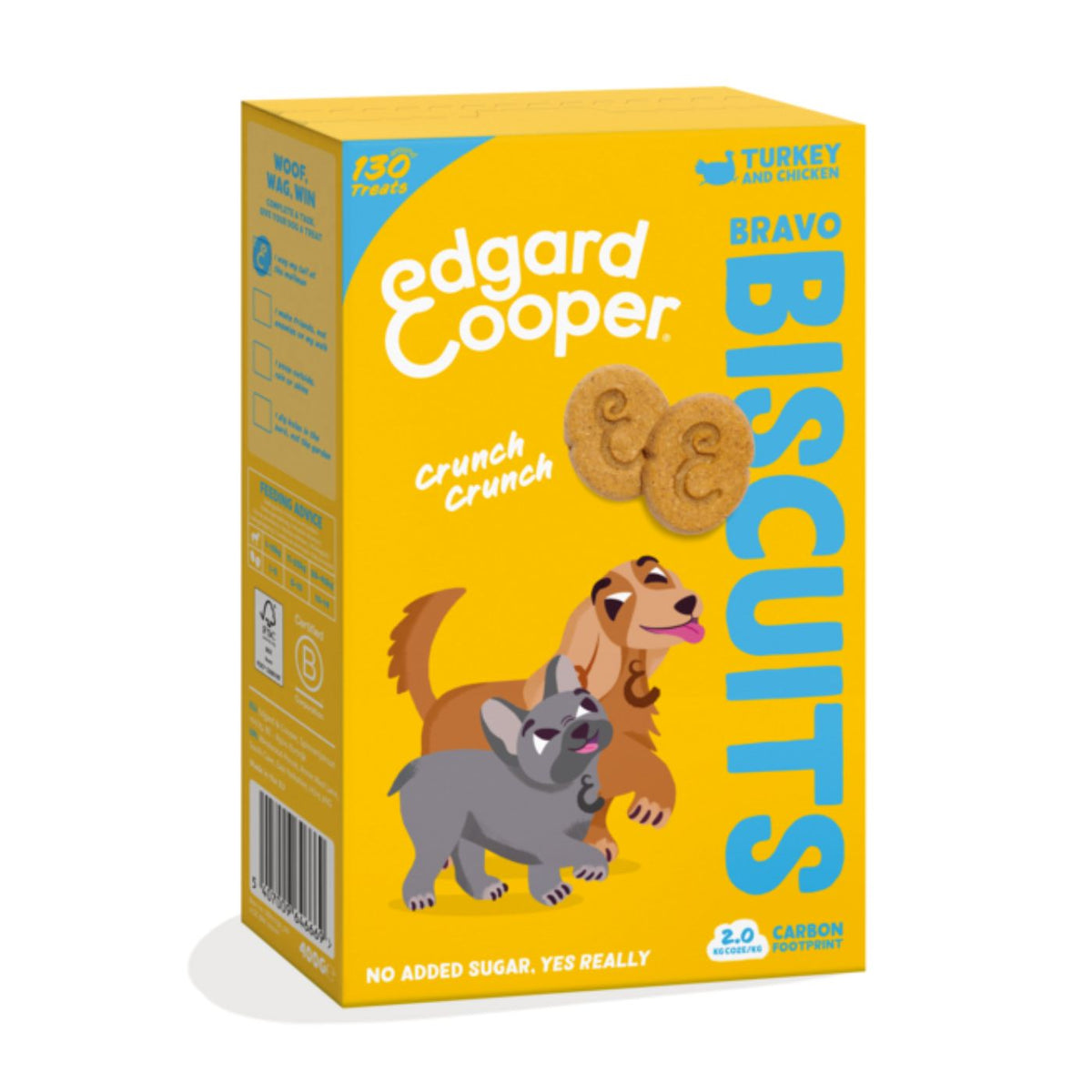 Edgard&amp;Cooper Biscuits Biscotti di Tacchino e Pollo per Cani 400 g