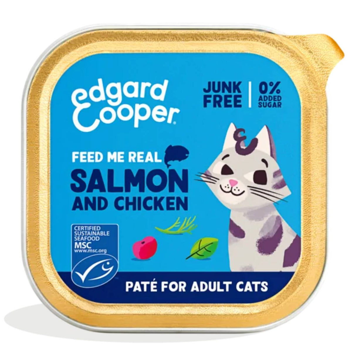 Edgard &amp; Cooper Multipack Patè 8 x 85 g Umido Alimento Completo per Gatti Adulti