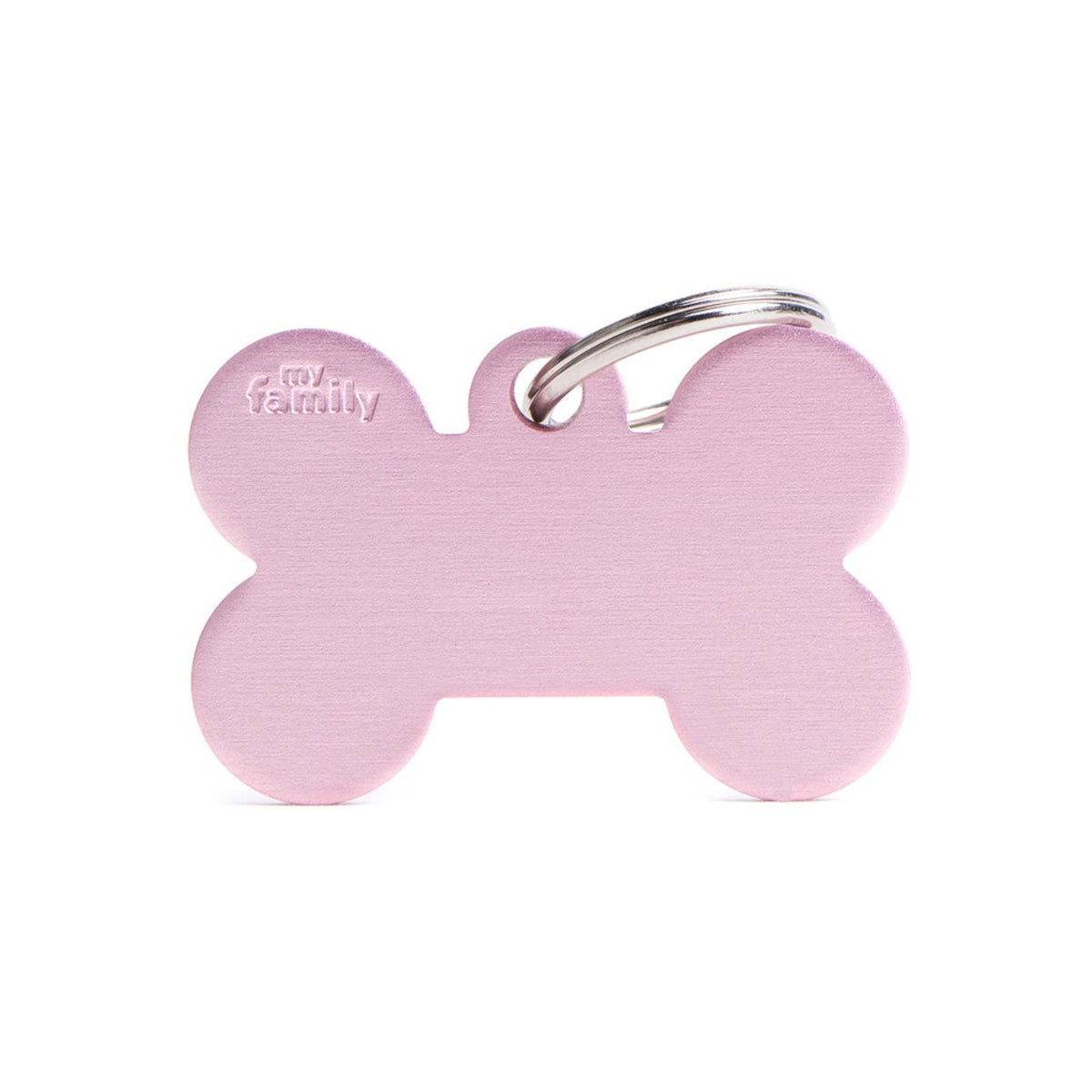 MyFamily Medaglietta per Cani Personalizzabile Osso Basic Alluminio Rosa