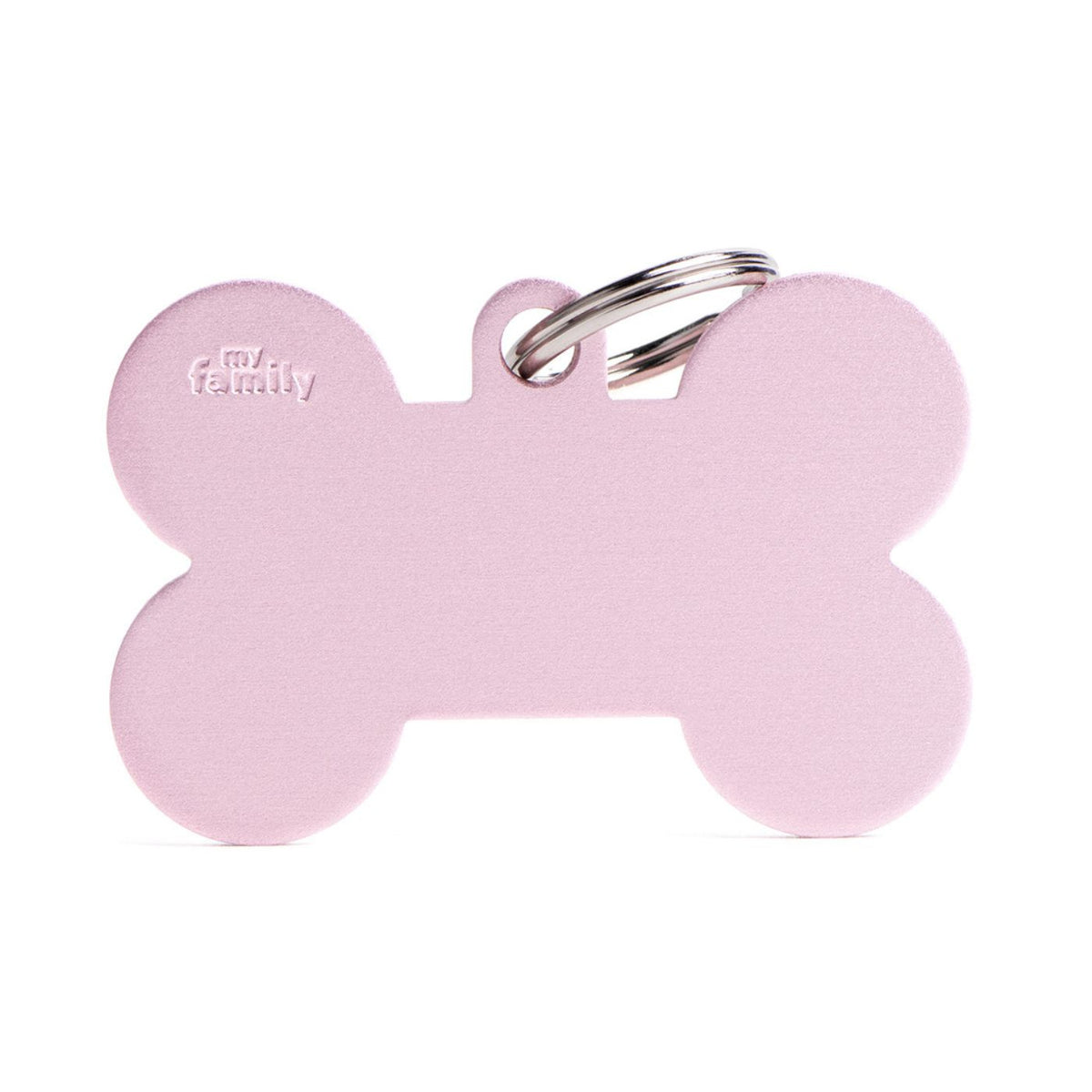 MyFamily Medaglietta per Cani Personalizzabile Osso Basic Alluminio Rosa