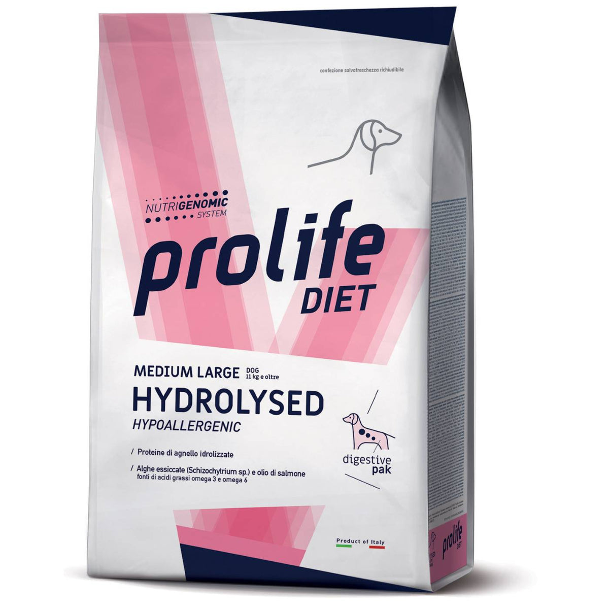 Prolife Diet Dog Hydrolised Hypoallergenic Agnello Medium Large per Cani 8 Kg