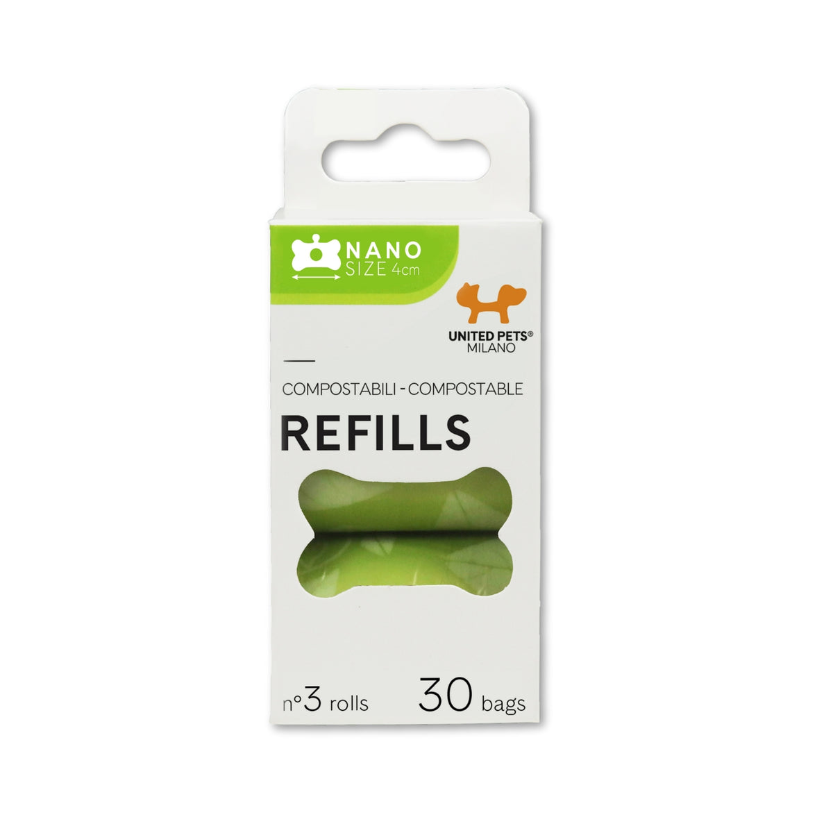 United Pets Sacchettini Igienici Biodegradabili per Bon Ton Nano 3 Rotoli Verdi