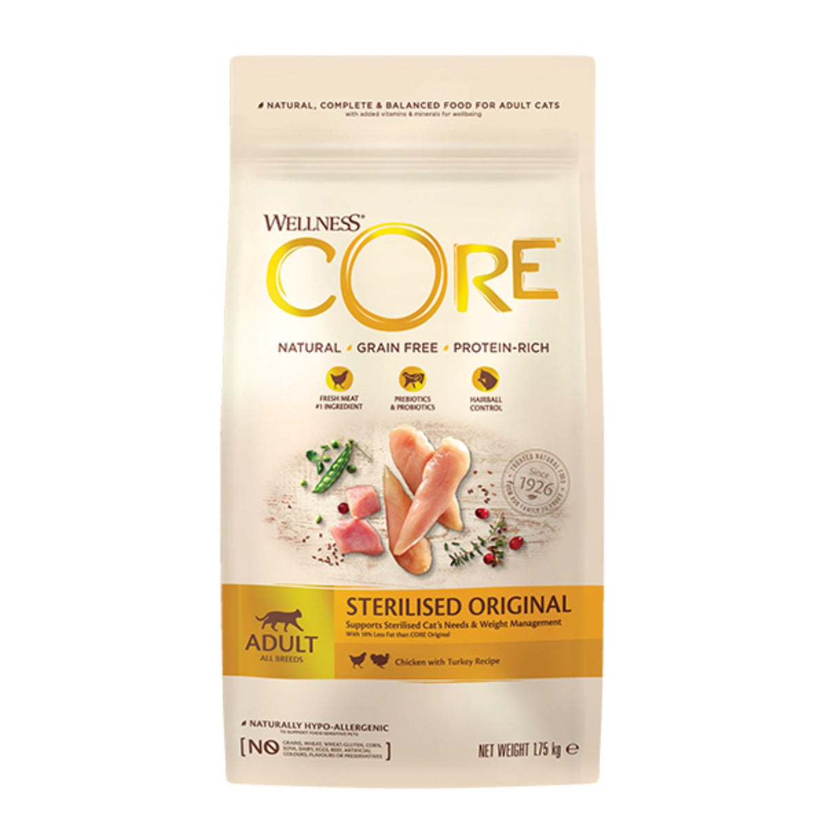 Wellness Core Cat Sterilised Pollo e Tacchino per Gatti Adulti Sterilizzati 300 Gr.