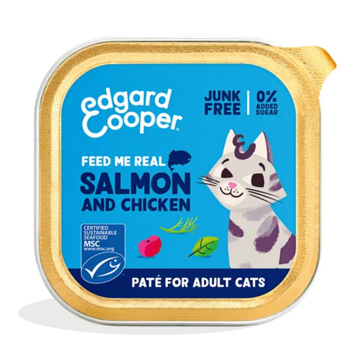 Edgard &amp; Cooper Umido Pate' Salmone e Pollo per Gatti Adulti 85 g