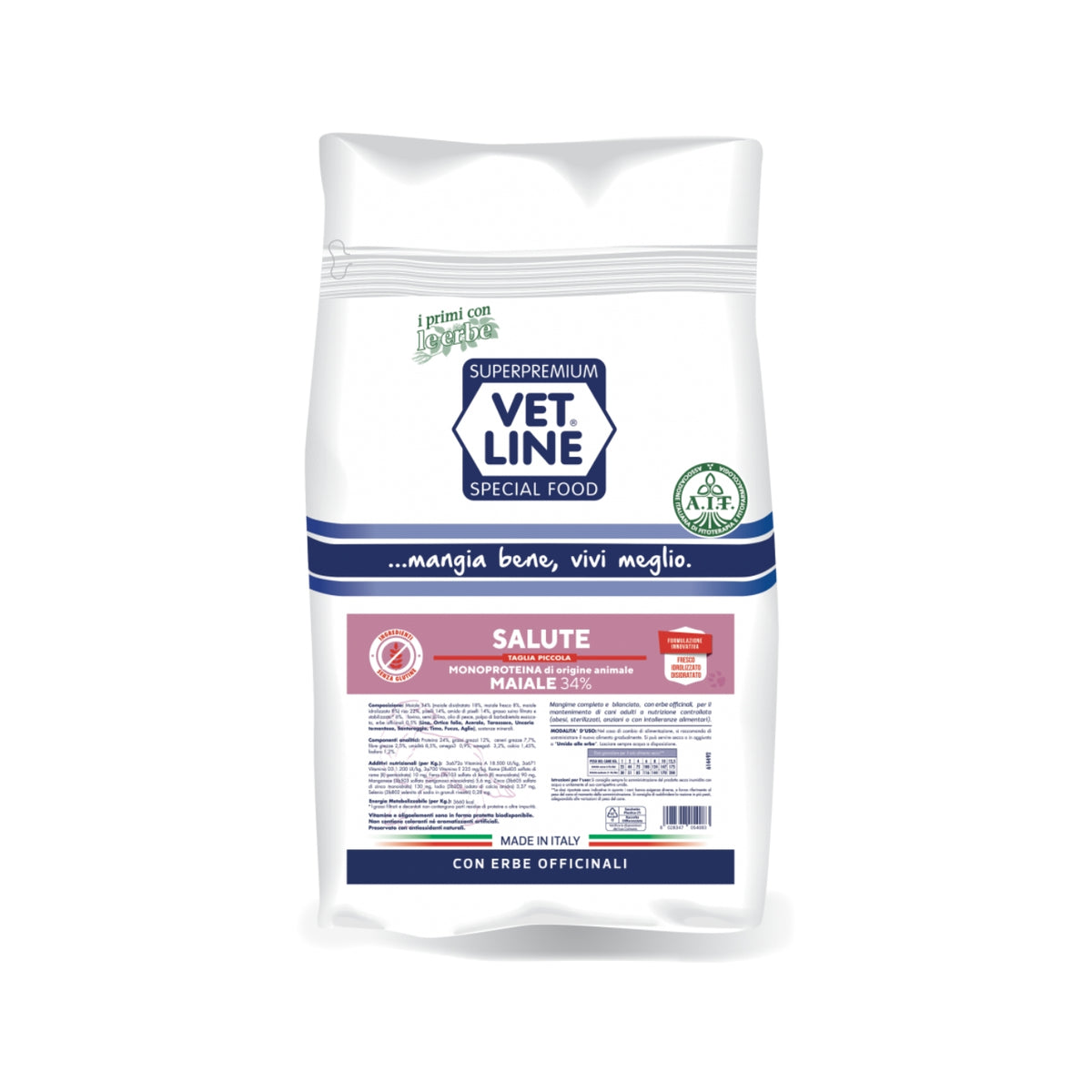 Vet Line Salute Maiale per Cani Adulti di Piccola Taglia Monoproteico VetLine