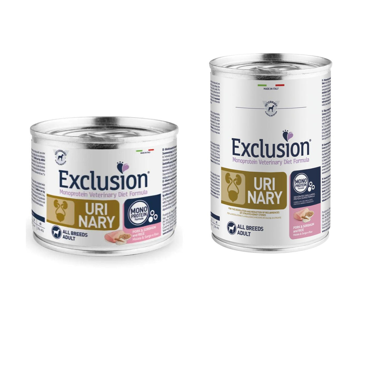 Exclusion Diet Urinary Maiale Sorgo e Riso Alimento Umido Monoproteico per Cani