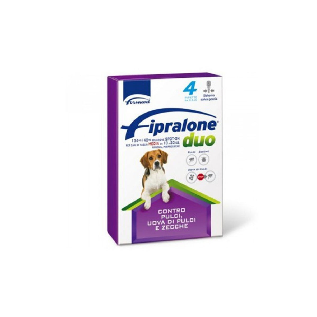 Fipralone DUO Antiparassitario Spot-On per Cani 4 Pipette Formevet