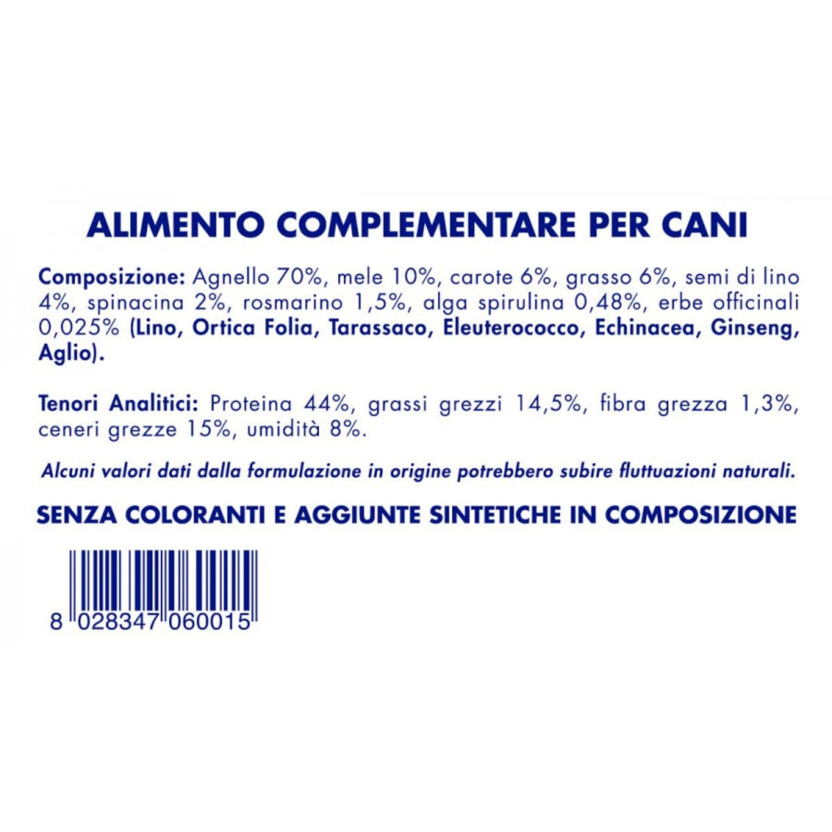 Vet Line Snack di Agnello Monoproteico Grain Free per Cani 80g VetLine
