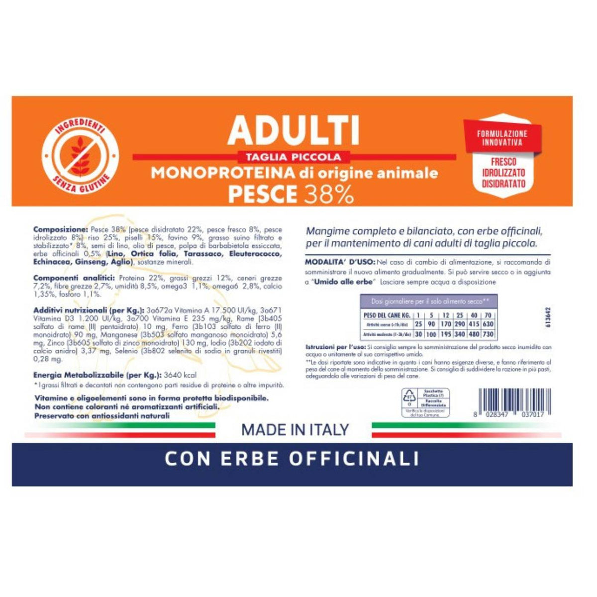 Vet Line Pesce per Cani Adulti di Piccola Taglia Monoproteico VetLine