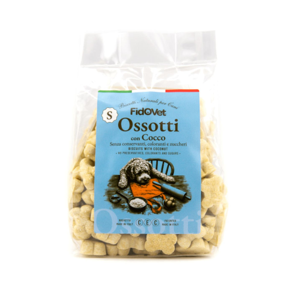 SCADENZA 10/2026 - Fidovet Biscotti Naturali per Cani Ossotti SMALL Cocco 300 g