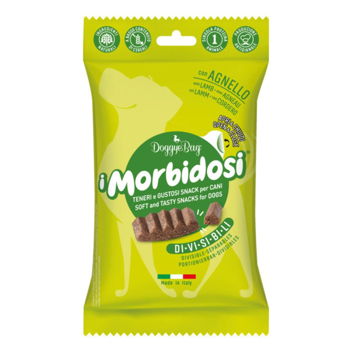 DoggyeBag Snack per Cani Morbidi e Divisibili con Agnello I Morbidosi 90 g