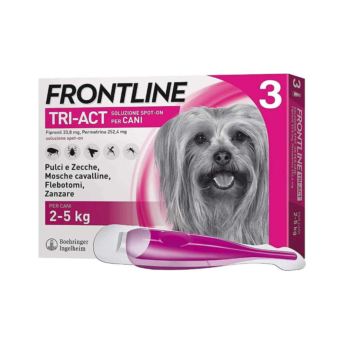 Frontline Tri-Act Spot-On Antiparassitario per Cani 3 Pipette