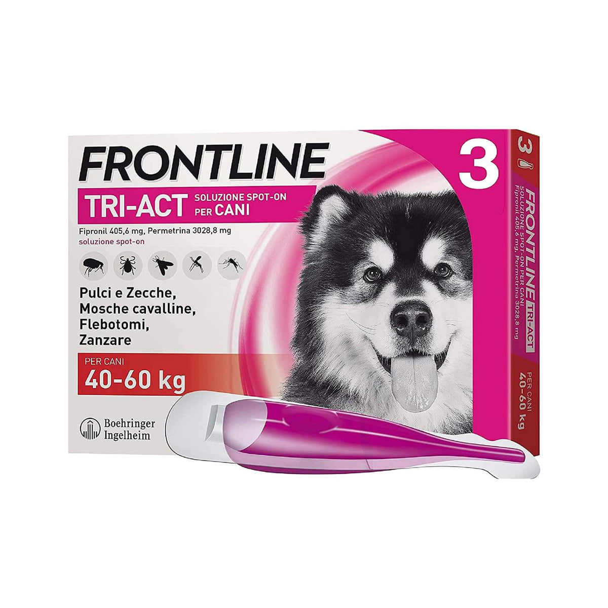 Frontline Tri-Act Spot-On Antiparassitario per Cani 3 Pipette