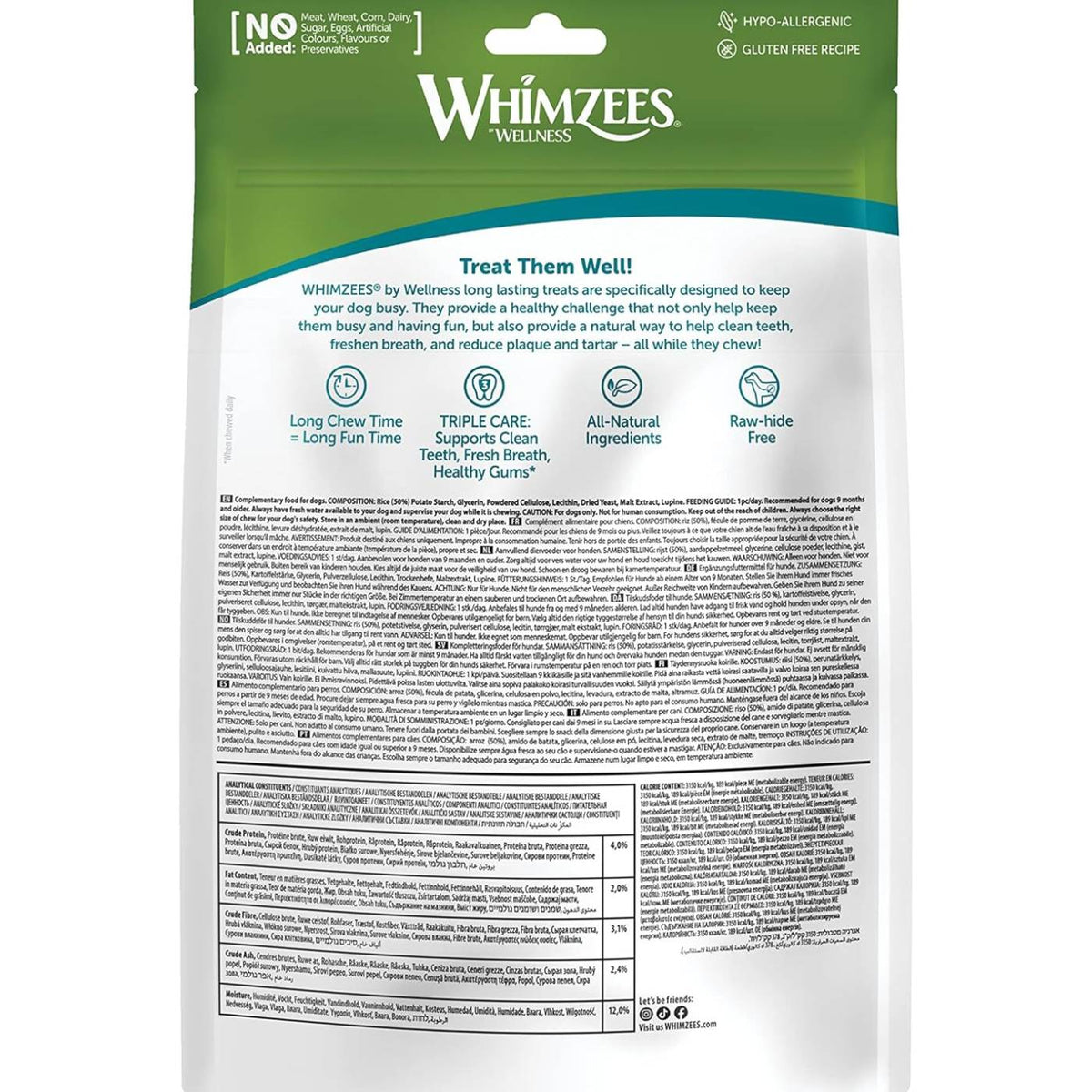 Whimzees Snack Dentale Naturale Alligatore per Cani Alligator